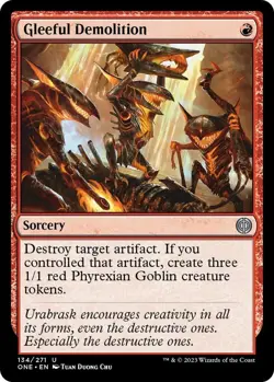 NM Foil Gleeful Demolition, MTG, Phyrexia: One, Magic the Gathering, 134 - Image 1
