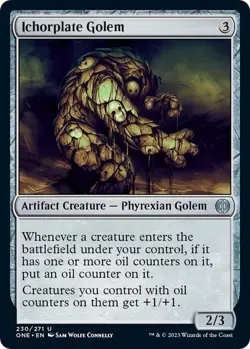 NM Foil Ichorplate Golem, MTG, Phyrexia: One, Magic the Gathering, 230 - Image 1