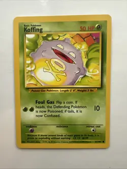 Pokemon TCG: Koffing - Base Set, Unlimited Common Card 51/102 - Image 1