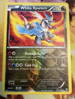 White Kyurem 102/149 Reverse Holo - Boundaries Crossed Pokemon Card NM HA1 - Image 1