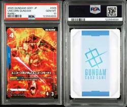 Gundam Unicorn PSA 10 Trading Card Model 005 Unicorn Mode Rare Collectible - Image 1
