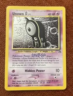 Unown [A] 14/75 Neo Discovery Holo Card Unlimited Edition NM Condition - Image 1