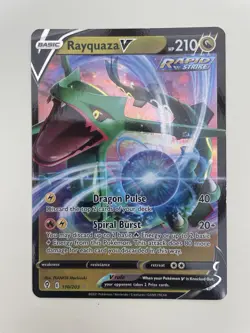 Rayquaza V - 100/159 Swsh07: Crown Zenith Holo Rare V Pokemon Card TCG LP/NM - Image 2