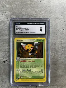 Pokemon Card Ninjask CGC 9 Mint, e-Reader EX Dragon 18/97, 2003 - Image 1