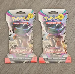 2 Pokemon TCG Paldea Evolved Sleeved Booster Packs New Sealed - Image 1
