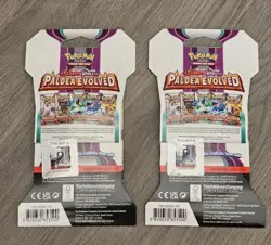 2 Pokemon TCG Paldea Evolved Sleeved Booster Packs New Sealed - Image 2