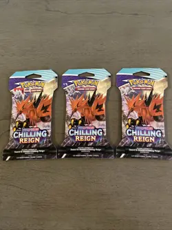 Pokemon Sword & Shield Chilling Reign (3) Booster Packs 820650808470 - Image 2