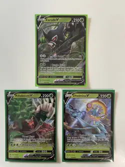 POKEMON TCG Set Of 9 “V” Cards Holo SWSH FIRE GRASS WATER types - Image 3