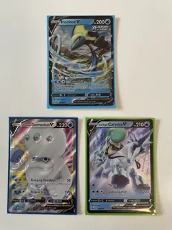 POKEMON TCG Set Of 9 “V” Cards Holo SWSH FIRE GRASS WATER types - Image 4