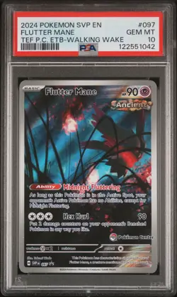 2024 POKEMON SVP EN-SV BLACK STAR PROMO #097 FLUTTER MANE PSA 10 - Image 1