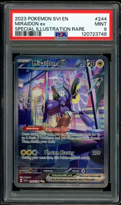 PSA 9 MINT MIRAIDON EX 244/198 SVI EN-SCARLET & VIOLET SIR 2023 POKEMON - Image 1