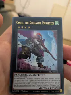 YuGiOh! Castel, the Skyblaster Musketeer STAX-EN043 Ultra Rare 1st Edition - Image 1