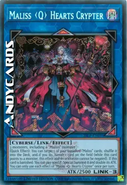 MALISS <Q> HEARTS CRYPTER (Di Cuori) Segreta Emblema • 25LP EN016 • Lim • Yugioh - Image 1