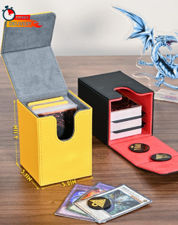 Card Deck Box for Yugioh MTG, 100+ Deck Case with 2 Dividers, PU Leather Storage - Image 4