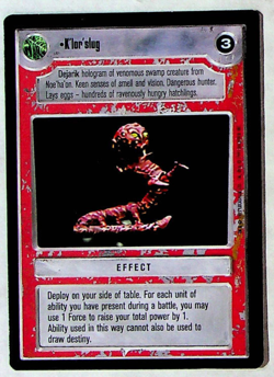 K'lor'slug CCG Card - Star Wars Premier Set - Decipher - 1995 - Image 1