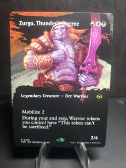ZURGO, THUNDER'S DECREE (BORDERLESS) X1 Tarkir: Dragonstorm TDM Magic MTG CARD - Image 1