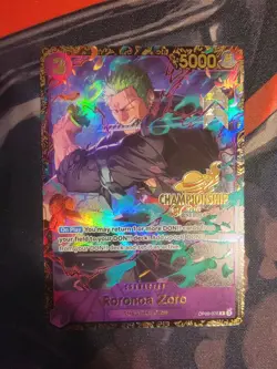 One Piece TCG Roronoa Zoro OP09-076 Top 16 Regional Championship Card - Image 1