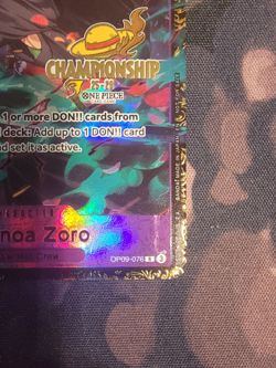 One Piece TCG Roronoa Zoro OP09-076 Top 16 Regional Championship Card - Image 4