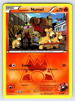 Team Magma's Numel 1/34 2015 Double Crisis Pokemon Card TCG Nintendo Nm/Vlp - Image 1