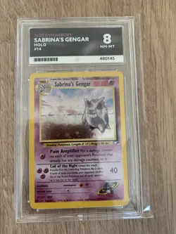 2000 Pokemon Card Gym Heroes Sabrina's Gengar #14 Holo Graded Ace 8 - Image 1