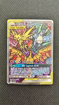 Pokemon - Moltres Zapdos & Articuno GX Hidden Fates SM210 - Stained Glass Promo - Image 2