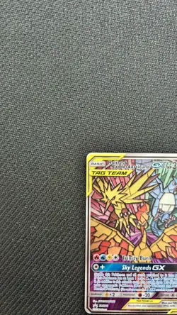 Pokemon - Moltres Zapdos & Articuno GX Hidden Fates SM210 - Stained Glass Promo - Image 3