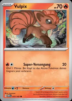 Pokemon Karten 151 Vulpix 037/165 Deutsch - Image 1