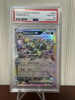 2025 Pokemon PRE EN-Prismatic Evolutions #060 Umbreon EX PSA 10 - Image 1