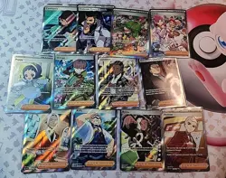 Lot of 12 Full Art Trainer Pokemon Cards NM Lacey Clive Cassiopeia Giovanni's - Image 1