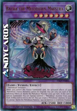 BACHA THE MELODIOUS MAESTRA (La Melodiosa) • Ultra R • 25LP EN006 • Lim • Yugioh - Image 1