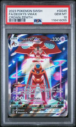 PSA 10 Gem Mint Deoxys VMAX #GG45/GG70 Full Art Pokemon Card Crown Zenith - Image 1