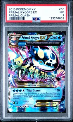 2015 POKEMON XY PRIMAL CLASH #55 PRIMAL KYOGRE EX PSA 7 - Image 1