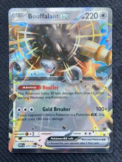 Pokemon 2025 Scarlet & Violet White Flare Bouffalant ex 077/086 Ultra Rare MINT - Image 1