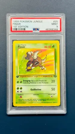 1999 POKEMON JUNGLE #25 PINSIR 1ST EDITION PSA 9 MINT  - Image 1
