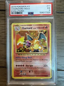 PSA 5 HOLO CHARIZARD POKEMON TCG XY EVOLUTIONS 2016 EX 11/108 - Image 1