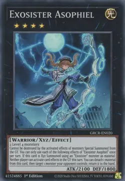 Yugioh! LP Exosister Asophiel - GRCR-EN020 - Super Rare - 1st Edition Lightly Pl - Image 1