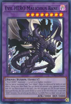 Yugioh! LP Evil HERO Malicious Bane (Blue) - LDS3-EN033 - Ultra Rare - 1st Editi - Image 1