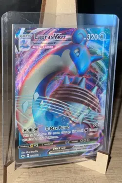 PokÃ©mon TCG Lapras VMAX Holo Ultra Rare Card Sword & Shield Base Set 050/202 - Image 1