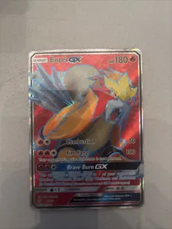 PokÃ©mon Entei GX TCG Full Art Holo Card Shining Legends 71/73 Ultra Rare - Image 1