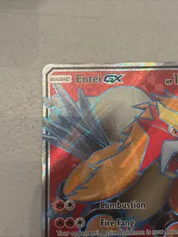 PokÃ©mon Entei GX TCG Full Art Holo Card Shining Legends 71/73 Ultra Rare - Image 4