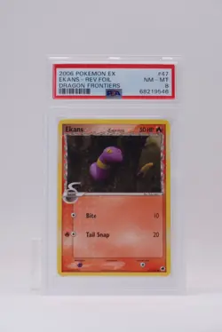 2006 Pokemon EX Ekans non holo *Not rev foil* Dragon Frontiers 47 PSA 8 - Image 1