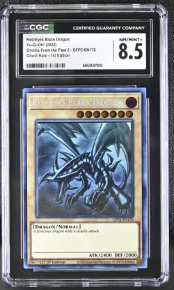 CGC 8.5 Yugioh Red-Eyes Black Dragon GFP2-EN176 Ghost Rare 1st Edition *7010 - Image 1