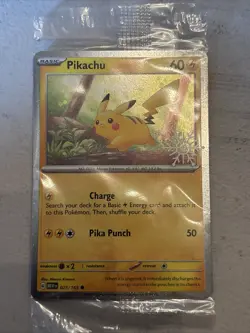 Pikachu 025/165 Pokemon Holiday Calendar Snowflake Stamped Holo - Image 1