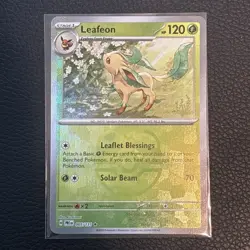 Pokemon Prismatic Evolutions Leafeon Master Ball Reverse Holo 005/131 - Image 1