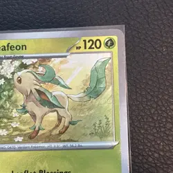 Pokemon Prismatic Evolutions Leafeon Master Ball Reverse Holo 005/131 - Image 3