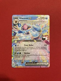 026/131 Glaceon ex Prize Pack Series 7 Stamped Play Pokemon TCG Prismatic Evo - Image 1