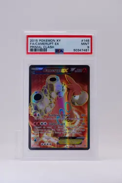 2015 Pokemon XY Primal Clash FA Camerupt EX 146 PSA 9 - Image 1