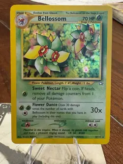 PokÃ©mon TCG Bellossom Neo Genesis Holo Unlimited Rare Card 3/111 - Image 1