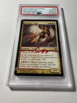 MTG Firemane Angel Autographed RAV PSA 4 VG-EX Card PSA 10 Auto - Image 1