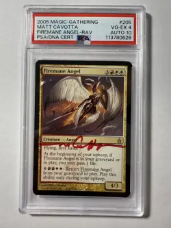 MTG Firemane Angel Autographed RAV PSA 4 VG-EX Card PSA 10 Auto - Image 2
